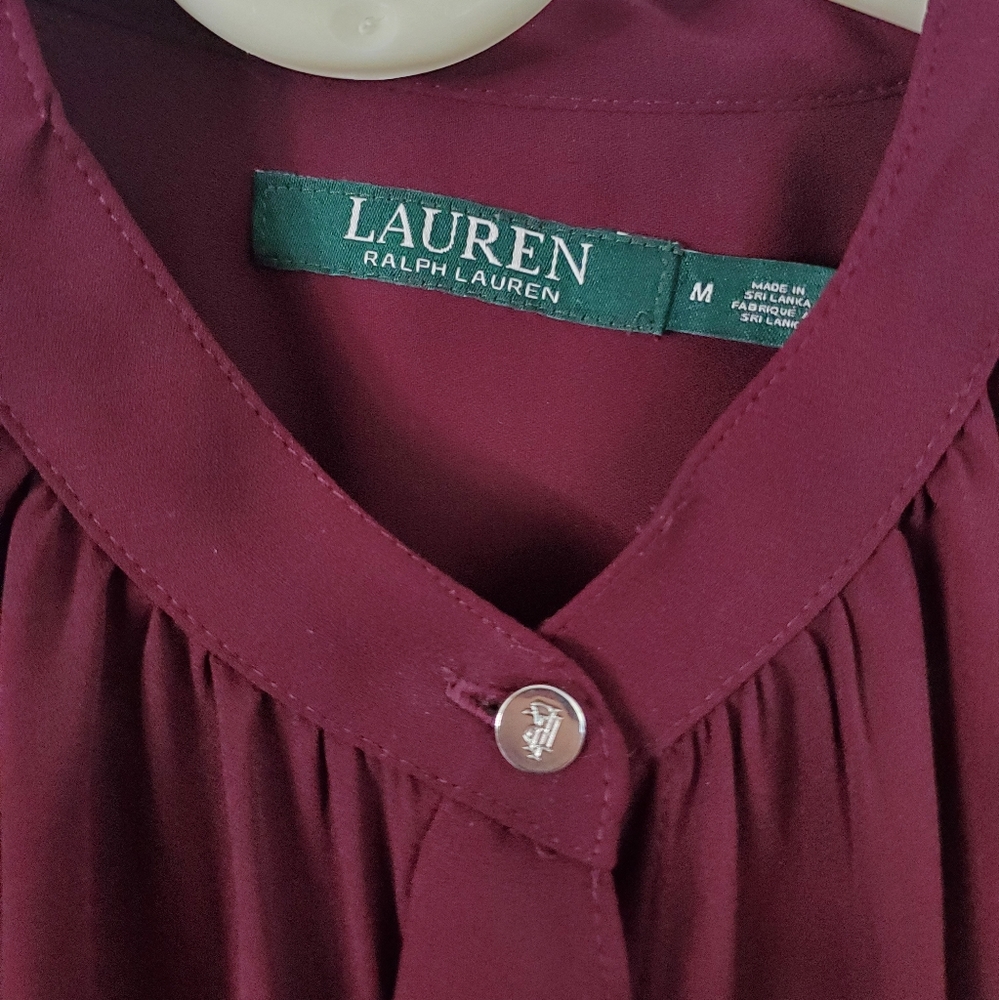 Lauren by Ralph Lauren Plum Long-sleeve Blouse - Picture 2 of 5